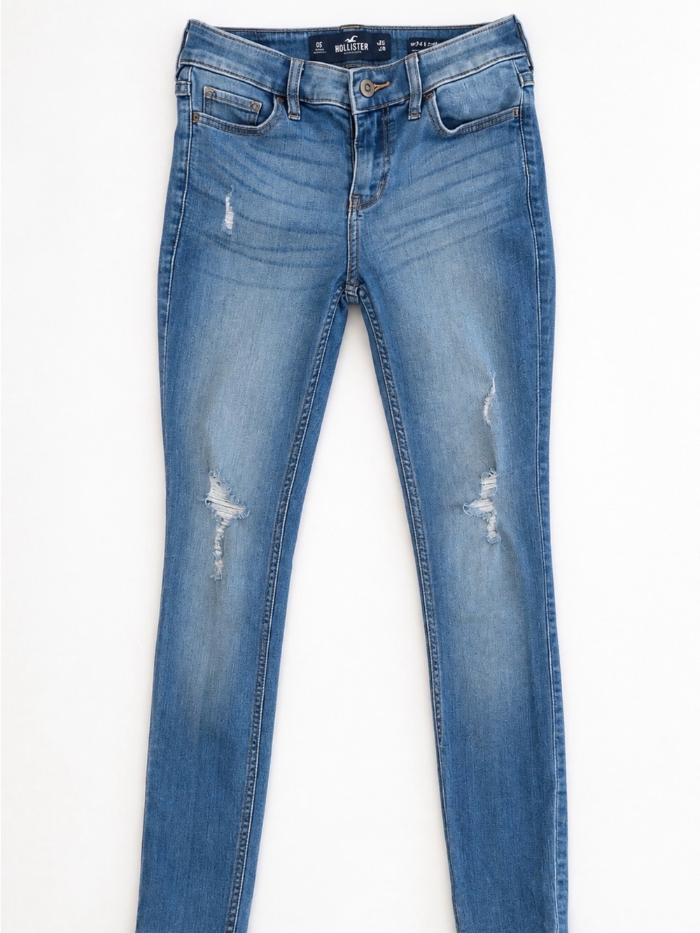 Hollister Women's Medium Blue Distressed Skinny Jeans